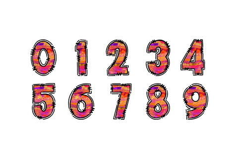 Orange Pink Glitter Brushstroke Alphabet PNG Sublimation BijouBay 