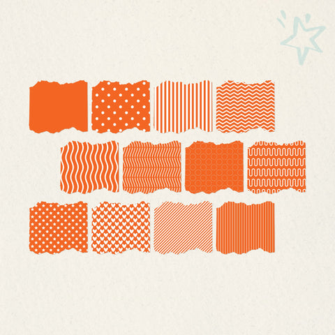 Orange Seamless Pattern Digital Paper Pack | 12 Printable 12x12 JPEG Scrapbook Papers | 300 DPI Digital Pattern LKM DigiDesigns 