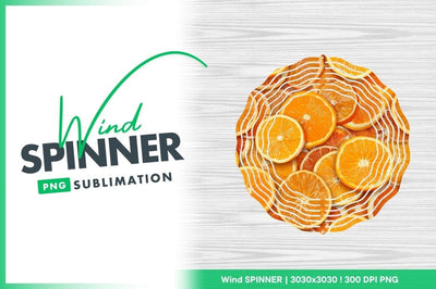 Orange Slice Background Round Png Wind Spinner Sublimation Regulrcrative 
