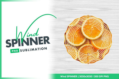 Orange Slices Background Wind Spinner Round Png Sublimation Regulrcrative 