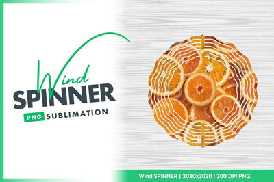 Orange Slices Citrus Round Wind Spinner Png Sublimation Regulrcrative 