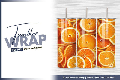 Orange Slices Close Up Refreshing Citrus Tumbler Png Sublimation Regulrcrative 