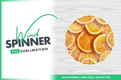 Orange Slices Close Up Wind Spinner Round Png Sublimation Regulrcrative 