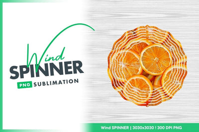 Orange Slices Fresh Citrus Fruit Wind Spinner Round Png Sublimation Regulrcrative 