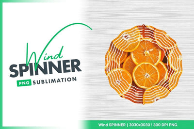 Orange Slices Fresh Fruit Wind Spinner Round Png Sublimation Regulrcrative 