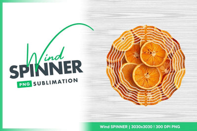 Orange Slices Round Wind Spinner Png Sublimation Regulrcrative 