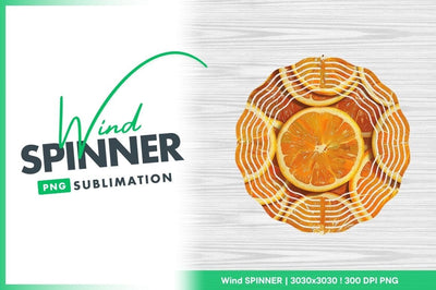 Orange Slices Texture Wind Spinner Round Png Sublimation Regulrcrative 