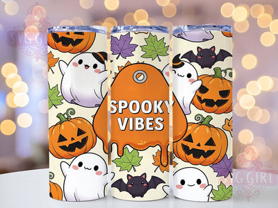 Orange Spooky Retro Halloween Tumbler, Spooky Vibes Cup, Inflated Puff Wrap, 20Oz Sublimation Design, Retro Halloween Drinkware, Bold Pumpkin Orange Tumbler, Creepy Cute Cup Sublimation SvggirlplusArt 