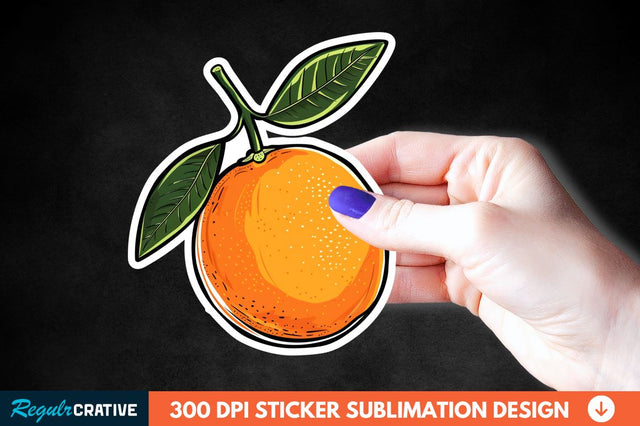 Orange Sticker Clipart Sublimation Regulrcrative 