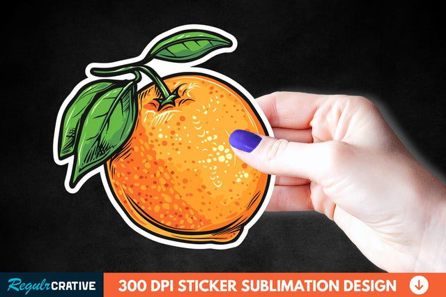 Orange Sticker Clipart Sublimation Regulrcrative 