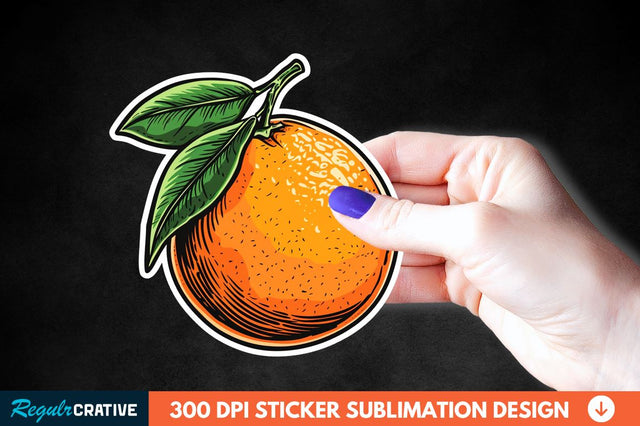 Orange Sticker Clipart Sublimation Regulrcrative 
