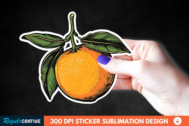 Orange Sticker Clipart Sublimation Regulrcrative 
