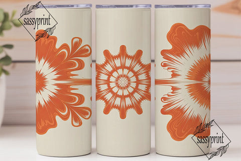 Orange Tie Dye Swirl 20oz Tumbler Wrap Sublimation sassyprint 
