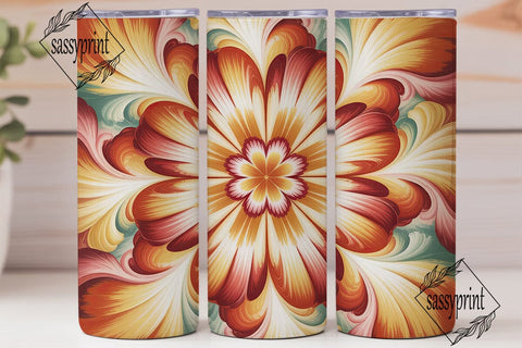 Orange Tie Dye Swirl 20oz Tumbler Wrap Sublimation sassyprint 