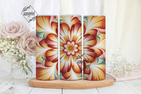 Orange Tie Dye Swirl 20oz Tumbler Wrap Sublimation sassyprint 