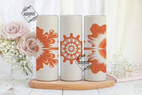 Orange Tie Dye Swirl 20oz Tumbler Wrap Sublimation sassyprint 