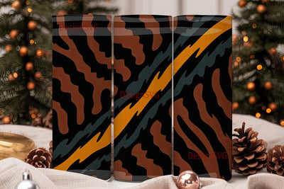 Orange Tiger Print 20oz Tumbler Wrap Sublimation DesignSVG 