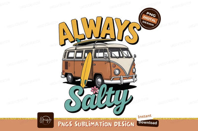 Orange van with surfboards and lettering beach ocean Sublimation Designangry 