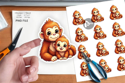 Orangutan Mother's Day Sticker Sublimation artnoy 
