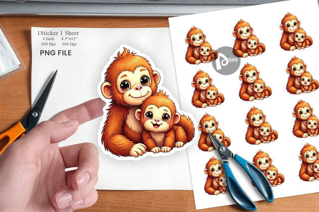 Orangutan Mother's Day Sticker Sublimation artnoy 
