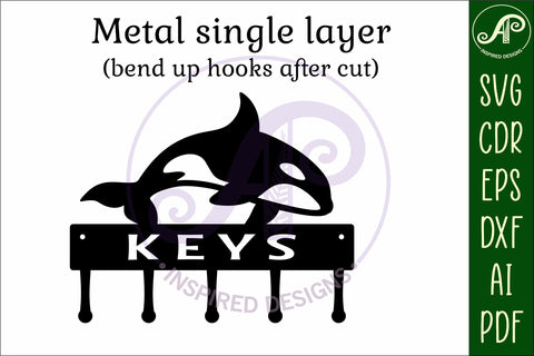 Orca Key holder Ocean designs for wood and metal SVG APInspireddesigns 