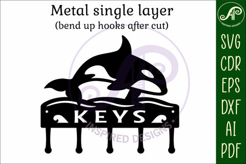 Orca Whales Key holder designs for wood and metal SVG APInspireddesigns 