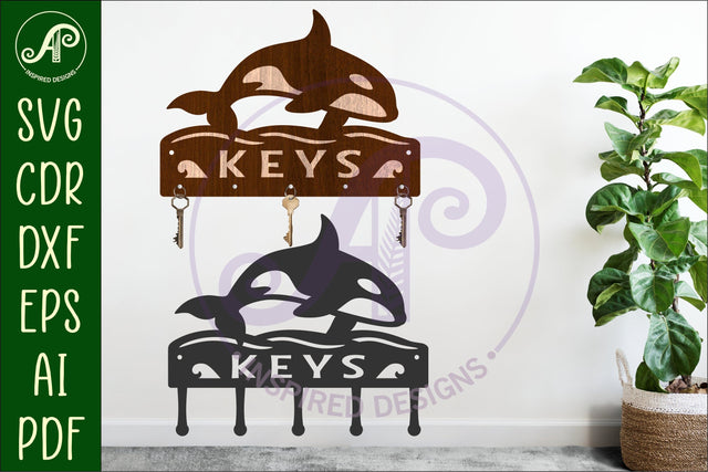 Orca Whales Key holder designs for wood and metal SVG APInspireddesigns 