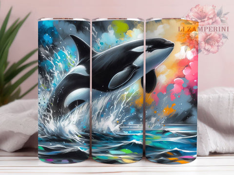Orca Wildlife Marine Tumbler Wrap, Killer Whale, Tumbler Wrap, Sublimation Design, Marine Life, Ocean Decor, Wildlife Gift Sublimation Li Zamperini 