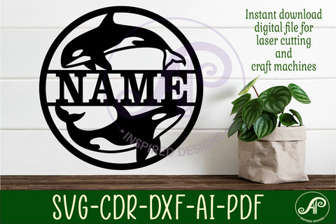 Orcas name wall art sign, SVG SVG APInspireddesigns 