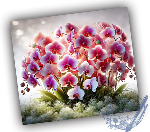 Orchid Floral Elegant 20oz Tumbler, Floral Design, Sublimation Tumbler, 20oz Tumbler, Flower Drinkware, Tropical Orchid Gift, Elegant Drinkware Sublimation ToriDesigns 