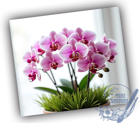 Orchid Floral Elegant 20oz Tumbler, Floral Design, Sublimation Tumbler, 20oz Tumbler, Flower Drinkware, Tropical Orchid Gift, Elegant Drinkware Sublimation ToriDesigns 