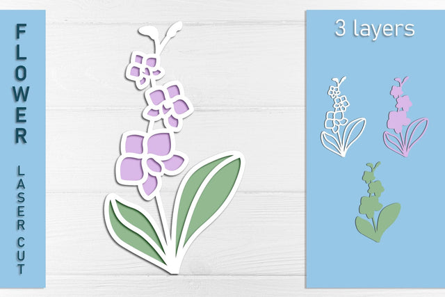 Orchid flowers svg, Layered flower bouquet laser cut SVG AnastasiyaArtDesign 