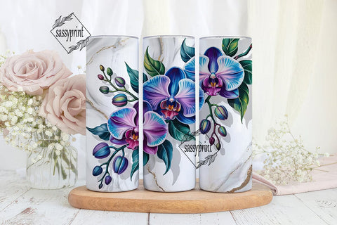 Orchid Marble 20oz Tumbler Wrap Sublimation sassyprint 