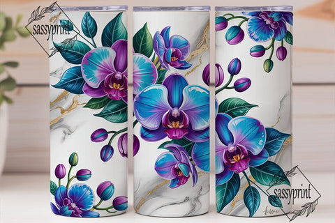 Orchid Marble 20oz Tumbler Wrap Sublimation sassyprint 