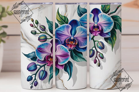 Orchid Marble 20oz Tumbler Wrap Sublimation sassyprint 