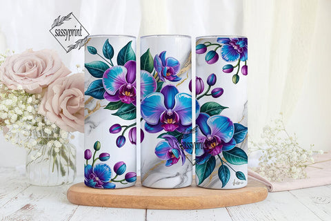 Orchid Marble 20oz Tumbler Wrap Sublimation sassyprint 
