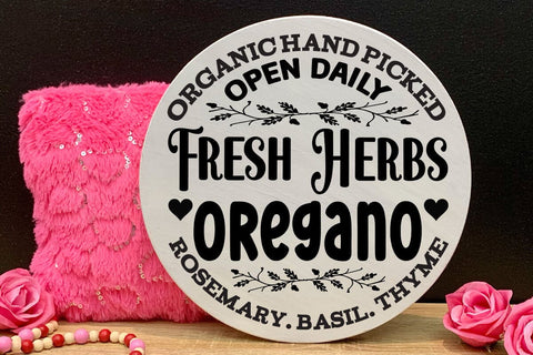 Organic Hand picked open daily fresh herbs oregano rosemary basil thyme SVG Angelina750 