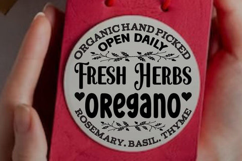Organic Hand picked open daily fresh herbs oregano rosemary basil thyme SVG Angelina750 