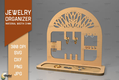 Organizer Laser Cut. Jewelry Organizer. 3D Earring Display SVG Evgenyia Guschina 