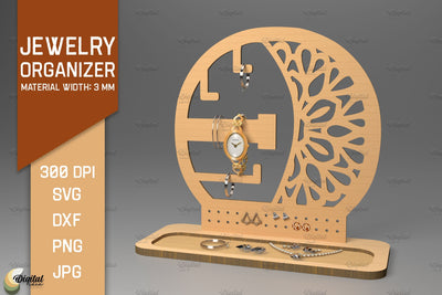 Organizer Laser Cut. Jewelry Organizer. 3D Earring Display SVG Evgenyia Guschina 