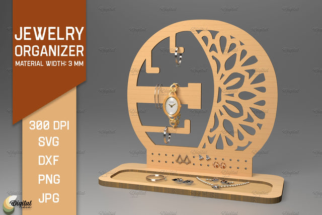Organizer Laser Cut. Jewelry Organizer. 3D Earring Display SVG Evgenyia Guschina 