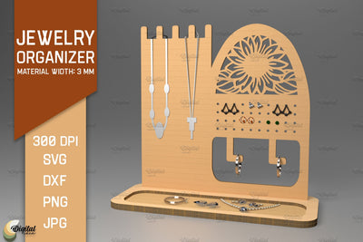 Organizer Laser Cut. Jewelry Organizer. 3D Earring Display SVG Evgenyia Guschina 