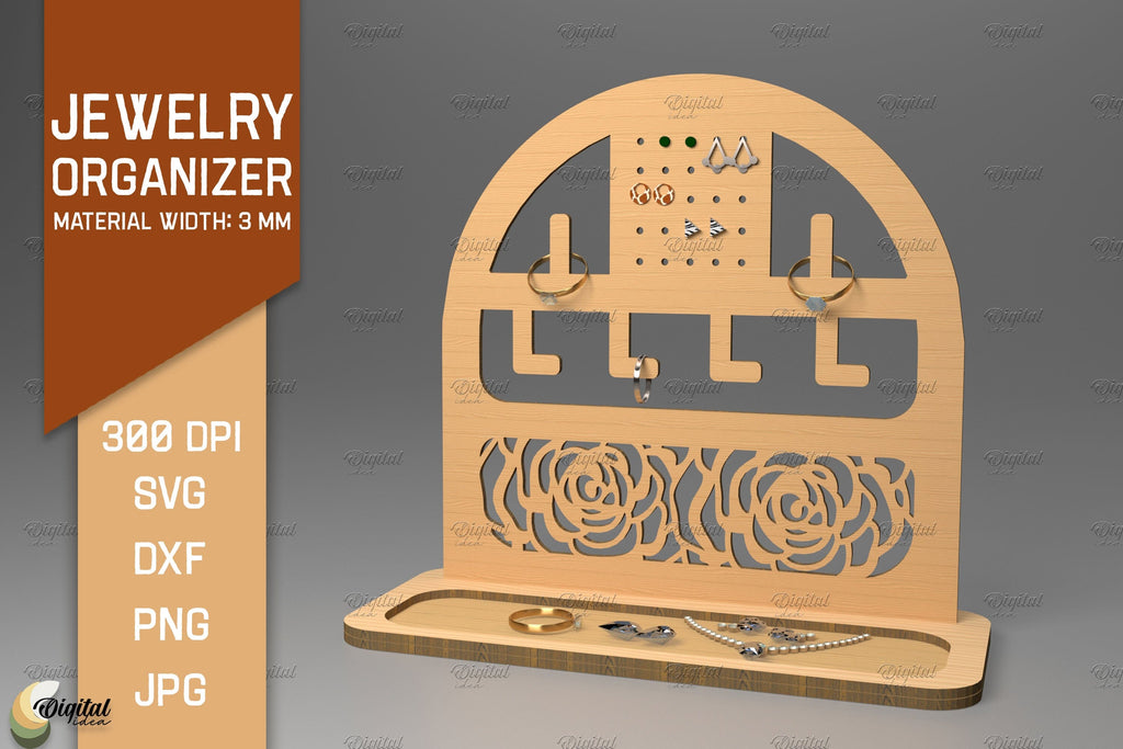 Organizer Laser Cut. Jewelry Organizer. 3D Earring Display - So Fontsy