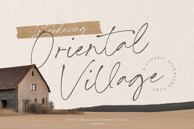 Oriental Village - Classic Signature Font Font Timur type 