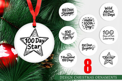 Ornament 100 Days Scribble Art Quotes Sublimation artnoy 