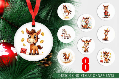 Ornament 2026 Year of the Horse Watercolor Sublimation artnoy 