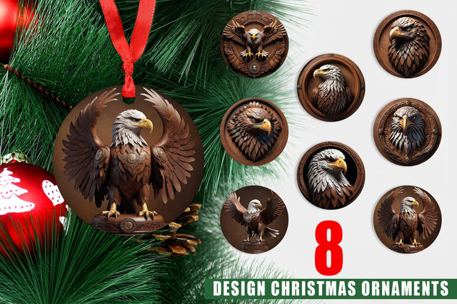 Ornament 3D Carved Eagle Sublimation artnoy 