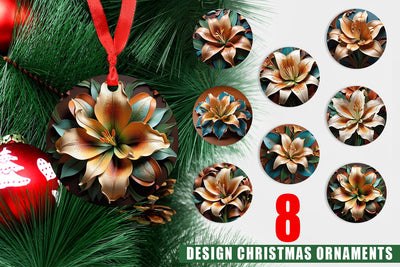 Ornament 3D Carved Lily Sublimation artnoy 