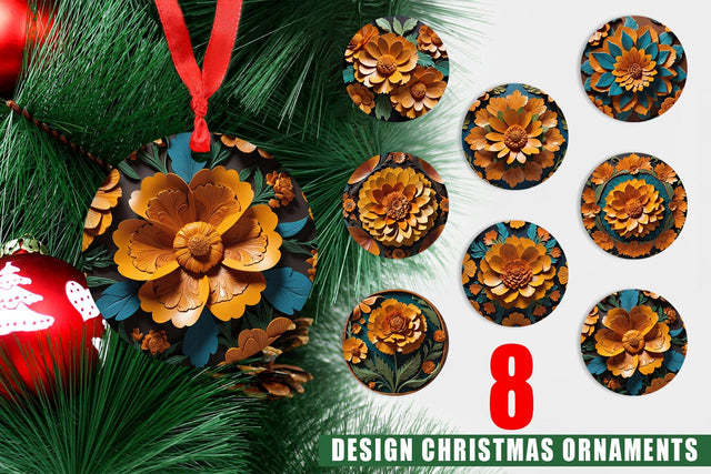 Ornament 3D Carved Marigold Sublimation artnoy 