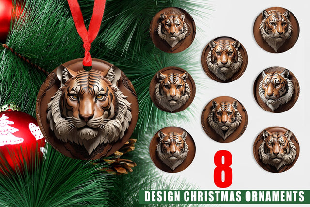 Ornament 3D Carved Tiger Sublimation artnoy 